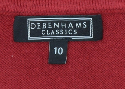 Womens UK Size 10 Debenhams Red Pullover Jumper