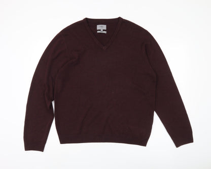 Marks and Spencer Men's Purple Jumper, Size L, V-Neck