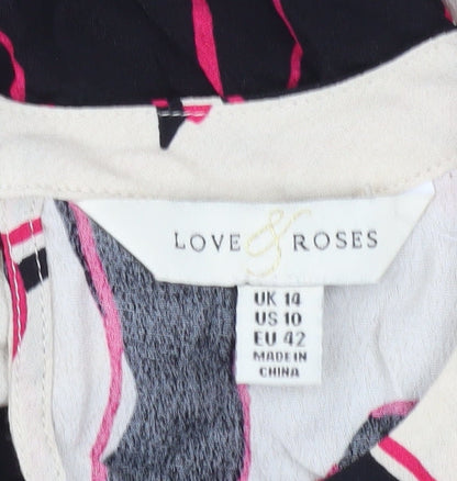 Love & Roses Women's Multicoloured Floral Blouse Size 14