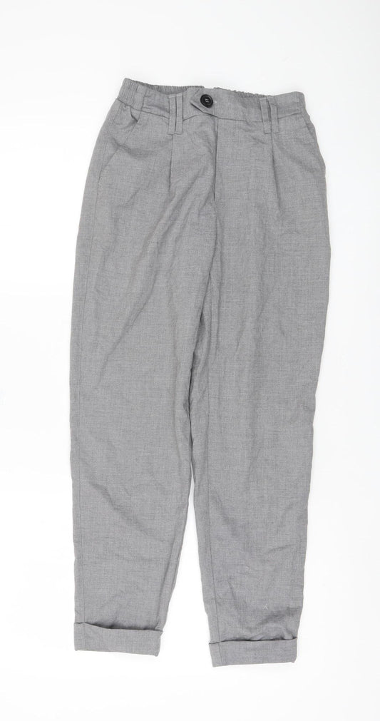 Bershka Women's Grey Cropped Trousers XS