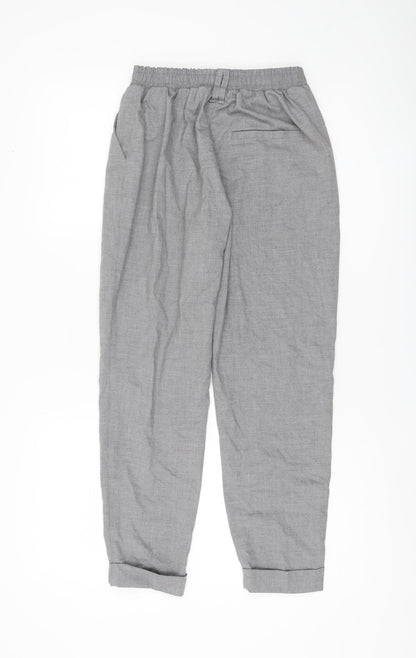 Bershka Women's Grey Cropped Trousers XS
