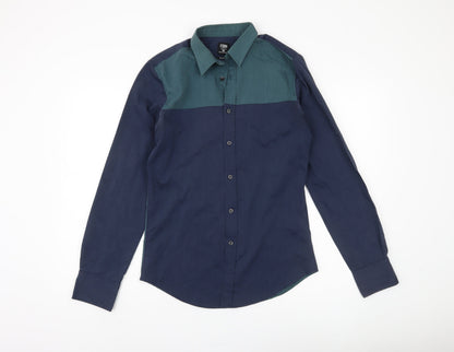 FSBN Men's Slim Fit Colourblock Casual Shirt, S