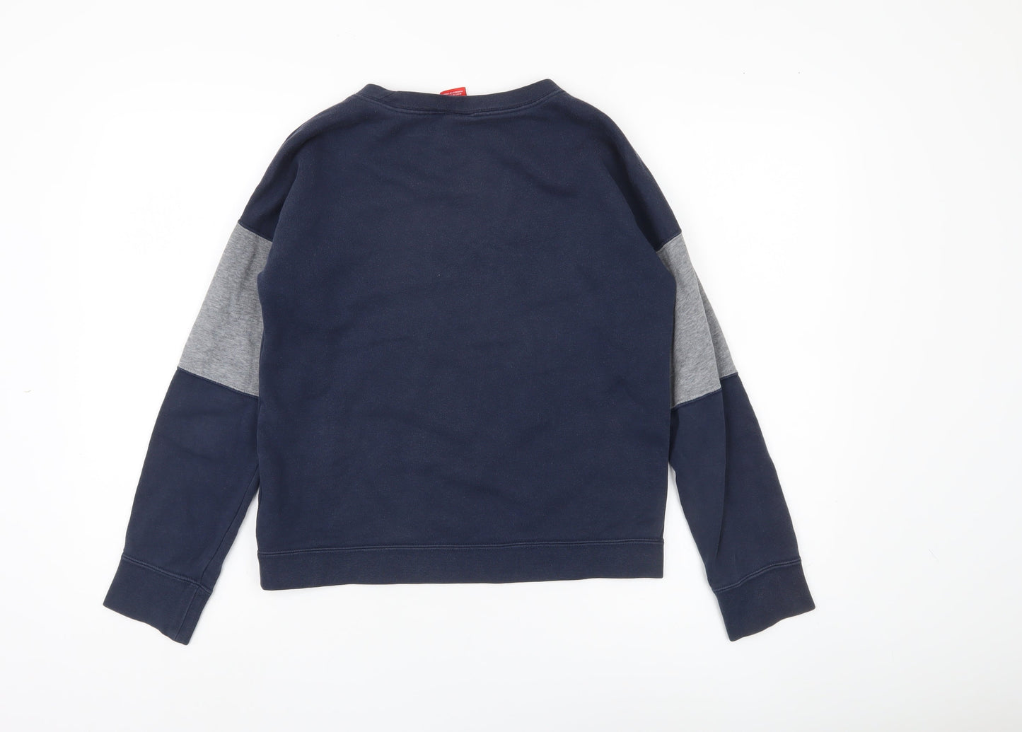 Nike Boys Blue Crew Neck Sweatshirt L with Logo Accents
