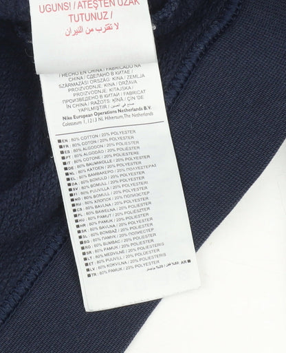 Nike Boys Blue Crew Neck Sweatshirt L with Logo Accents