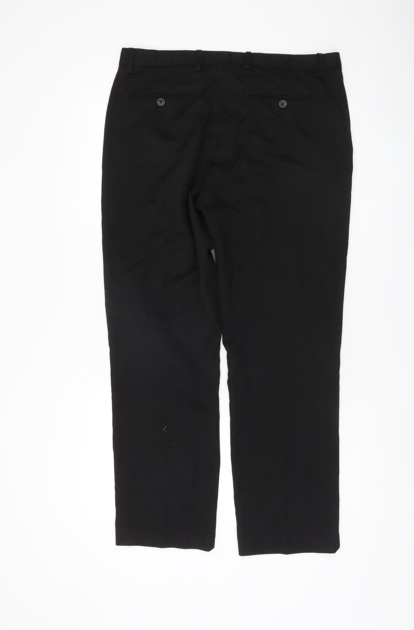 Mens UK Size 34 S Burton Menswear Regular Fit Dress Pants Black Trousers