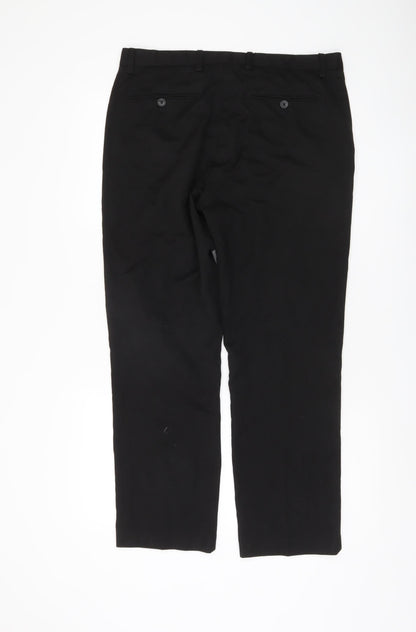 Mens UK Size 34 S Burton Menswear Regular Fit Dress Pants Black Trousers