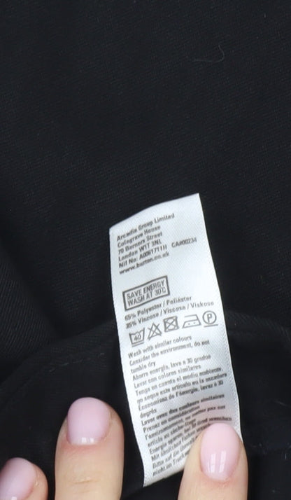 Mens UK Size 34 S Burton Menswear Regular Fit Dress Pants Black Trousers