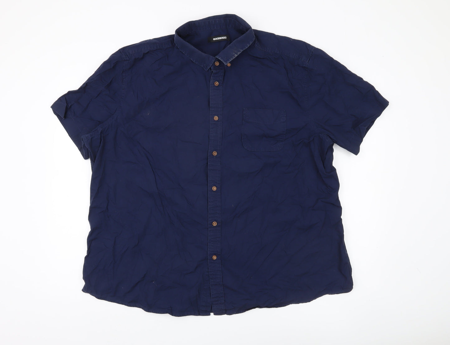 GOODSOULS Men’s 3XL Blue Short Sleeve Casual Shirt