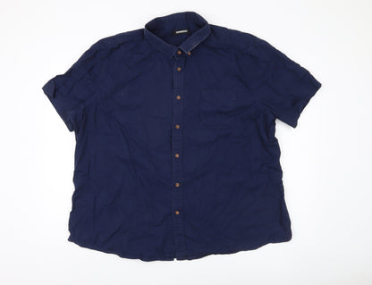 GOODSOULS Men’s 3XL Blue Short Sleeve Casual Shirt