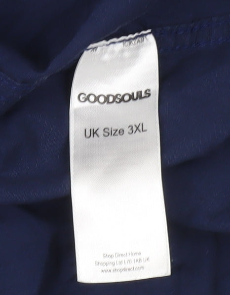 GOODSOULS Men’s 3XL Blue Short Sleeve Casual Shirt