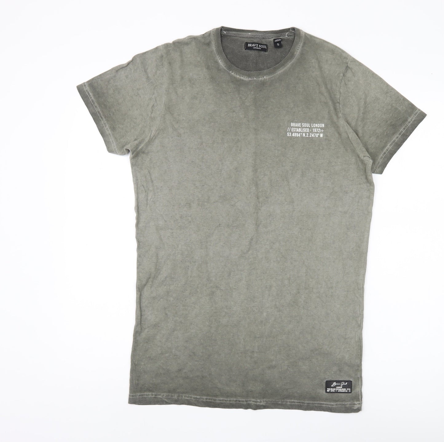 Mens UK Size S Brave Soul Green  T-Shirt