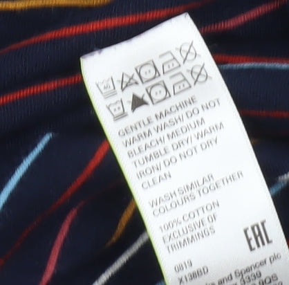 Marks & Spencer Men's Multicolour Striped T-Shirt M