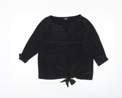 Womens UK Size S Wallis Black Basic Blouse
