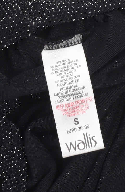 Womens UK Size S Wallis Black Basic Blouse