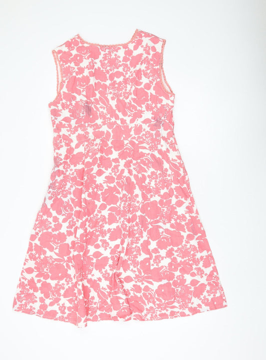 Maine New England Pink Floral Wrap Dress - Size 16