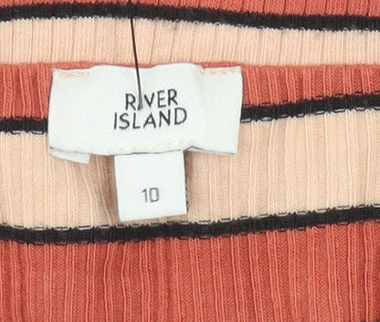 Womens UK Size 10 River Island Multicoloured Basic Blouse