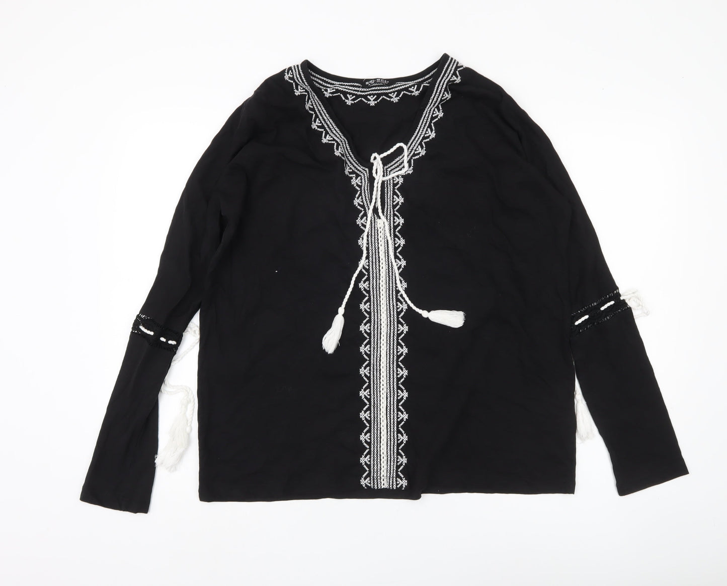 Womens UK Size 16 Select Black Tunic Blouse