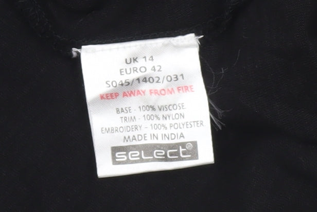 Womens UK Size 16 Select Black Tunic Blouse
