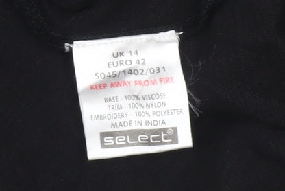 Womens UK Size 16 Select Black Tunic Blouse