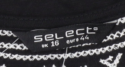 Womens UK Size 16 Select Black Tunic Blouse