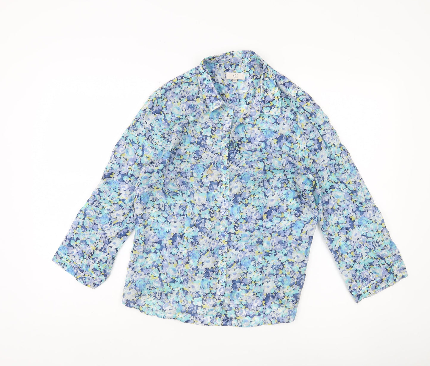 CC Women's Multicoloured Floral Button-Up Shirt, Size 4