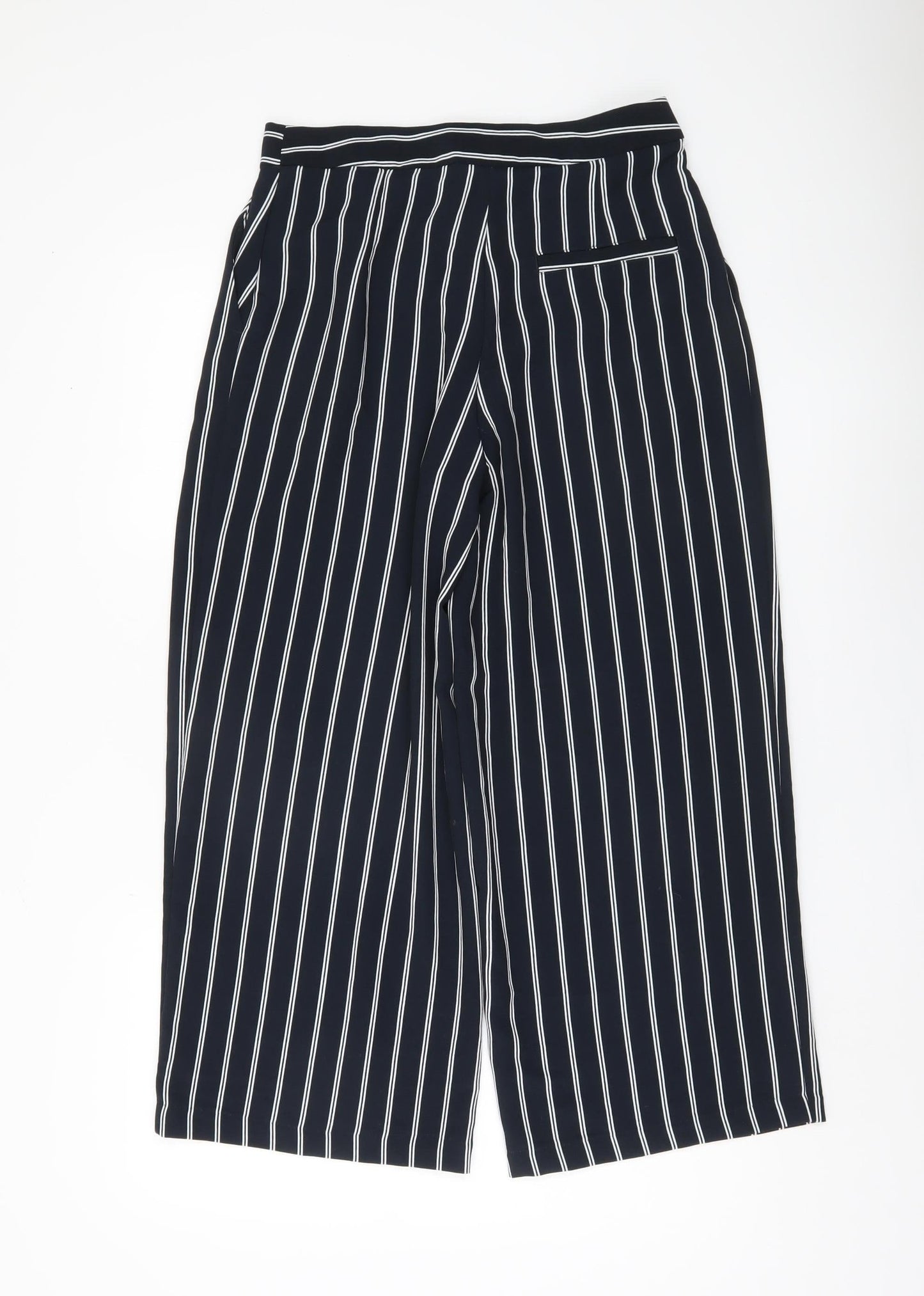 Womens UK Size 10 Monki Regular Fit Cropped Black Trousers