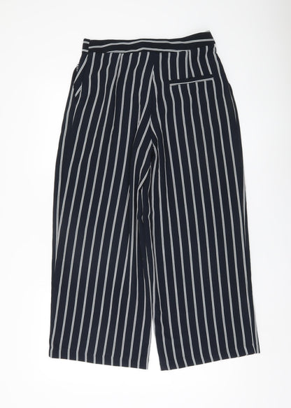 Womens UK Size 10 Monki Regular Fit Cropped Black Trousers