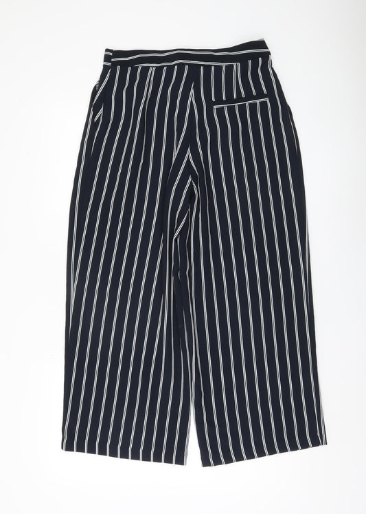 Womens UK Size 10 Monki Regular Fit Cropped Black Trousers