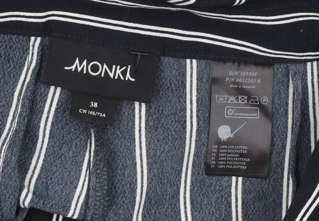 Womens UK Size 10 Monki Regular Fit Cropped Black Trousers