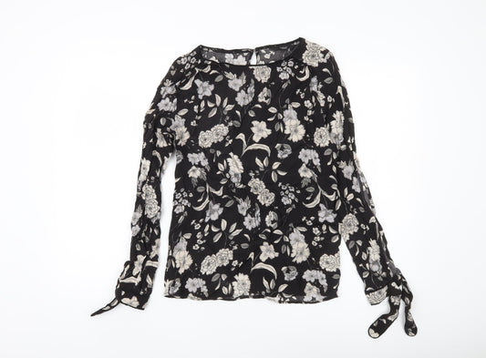 Womens UK Size 8 NEXT Black Basic Blouse