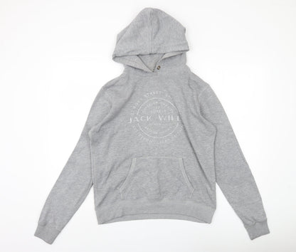Womens UK Size 12 Jack Wills Grey Pullover Hoodie