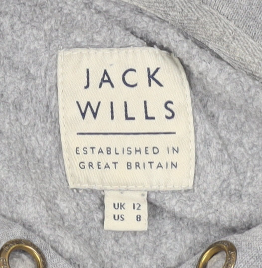 Womens UK Size 12 Jack Wills Grey Pullover Hoodie