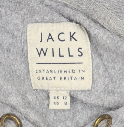 Womens UK Size 12 Jack Wills Grey Pullover Hoodie