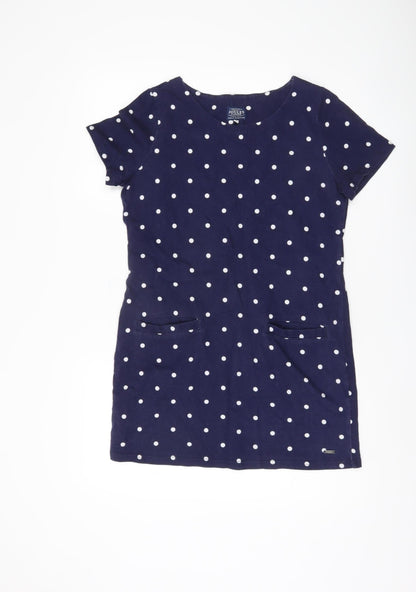 Joules Women's Blue Polka Dot Shift Dress, Size 12