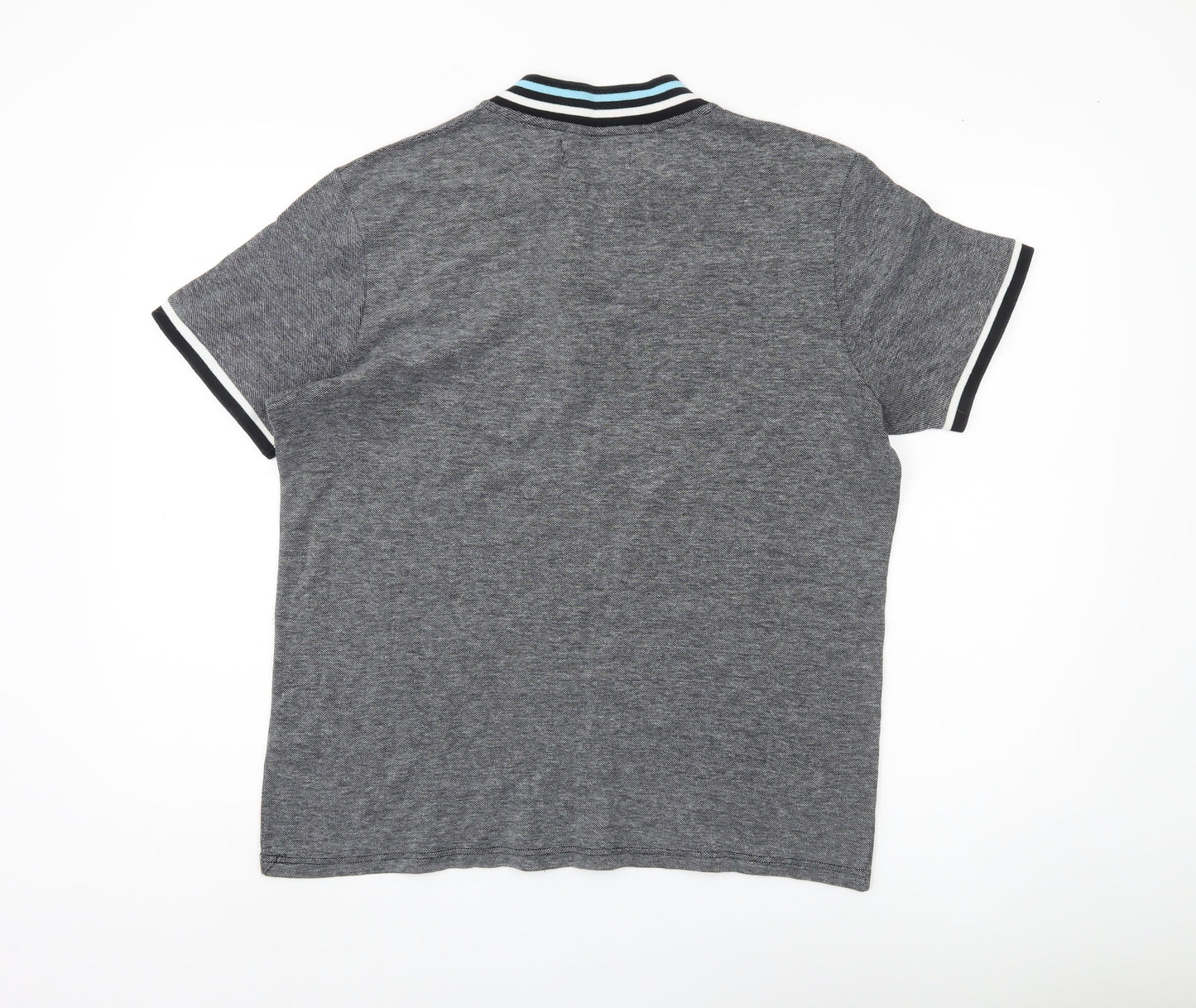 River Island Men's Grey Polo XL