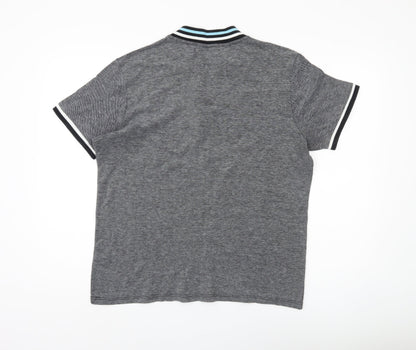 River Island Men's Grey Polo XL