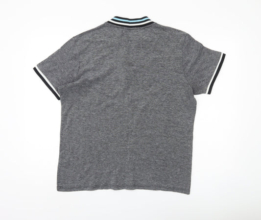 River Island Men's Grey Polo XL