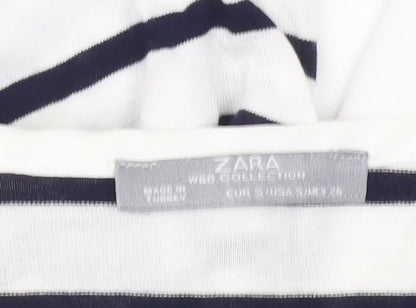 Womens UK Size 8 Zara White  T-Shirt