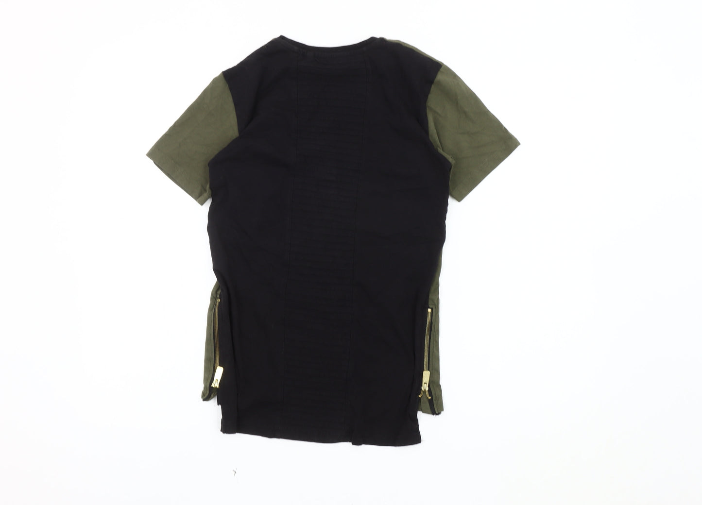 Sonneti Boys Green Black T-Shirt 10-12 Years Pullover Style