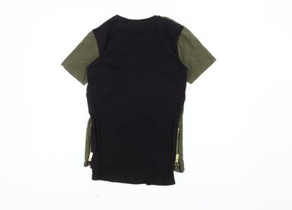Sonneti Boys Green Black T-Shirt 10-12 Years Pullover Style