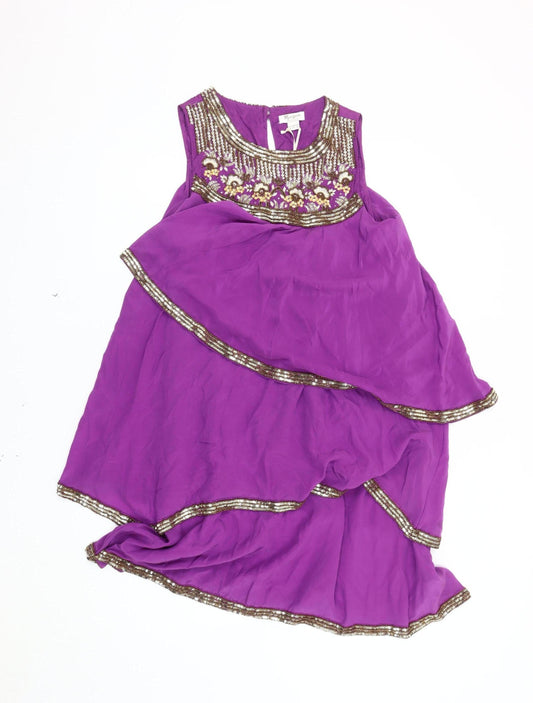 Monsoon Women's Purple A-Line Hi-Low Dress Size 10