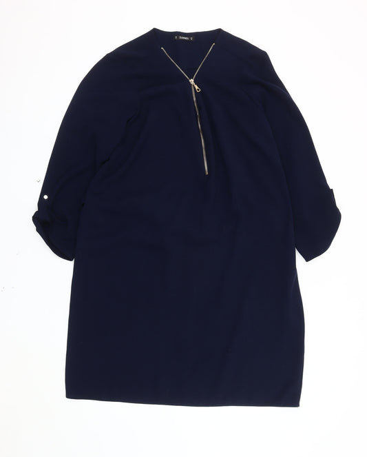 Dunnes Women's Blue Long Sleeve Dress Size 16