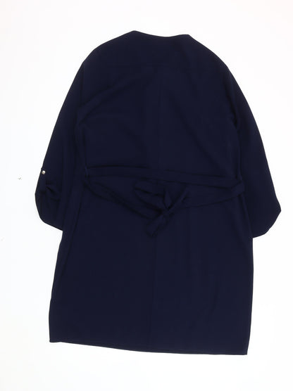 Dunnes Women's Blue Long Sleeve Dress Size 16