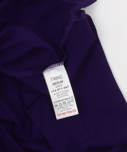 Next Men's Purple Polo Shirt, M, Solid Short Sleeve
