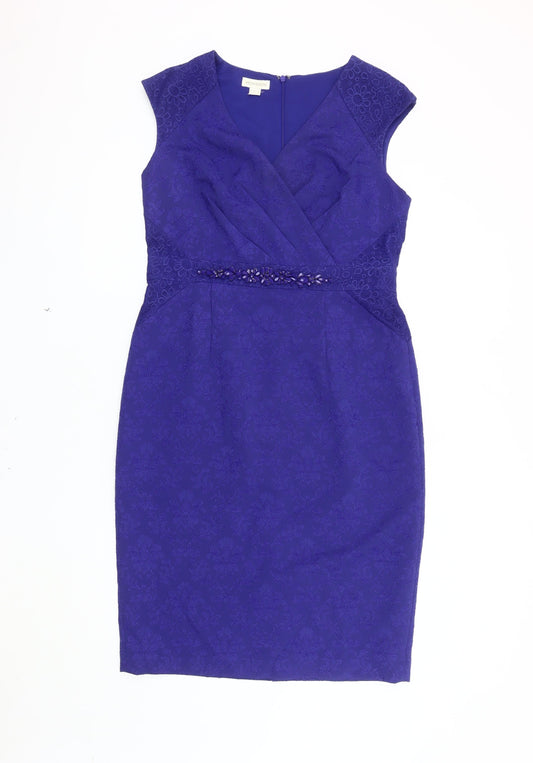 Monsoon Women's Purple Sheath Dress Size 14