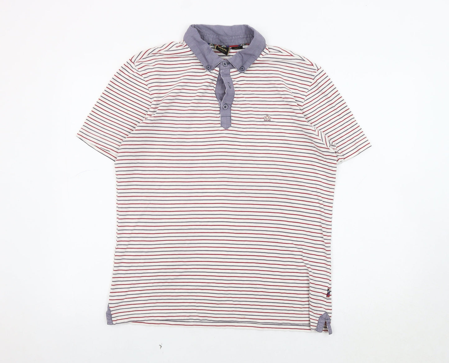 Merc London Men's Striped Polo Shirt Medium