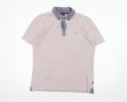 Merc London Men's Striped Polo Shirt Medium