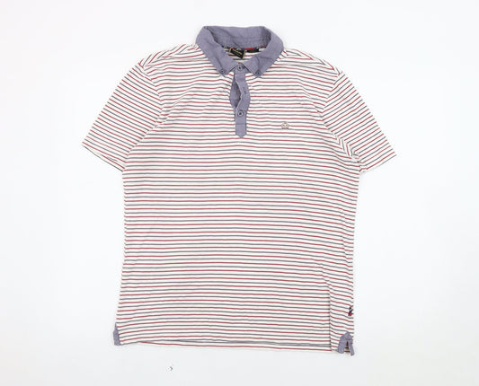 Merc London Men's Striped Polo Shirt Medium