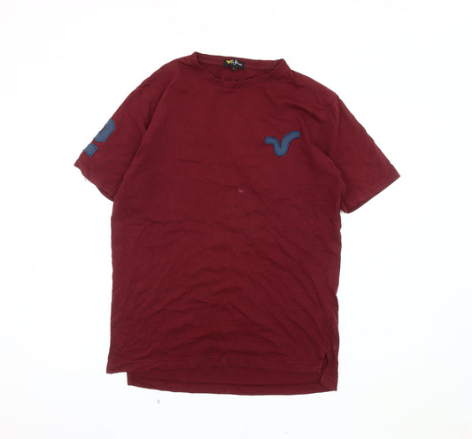 Voi Jeans Men's Red Crew Neck T-Shirt - Large