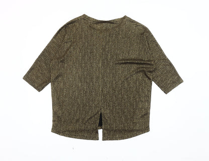 Womens UK Size L Oasis Gold Basic Blouse